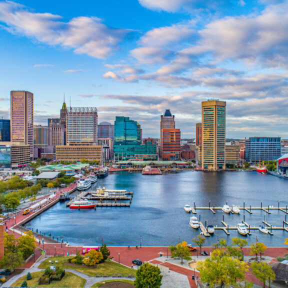Baltimore, Maryland, USA Downtown Skyline Aerial Baltimore
