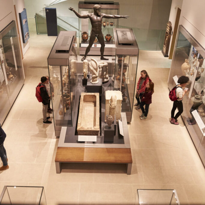 Overhead,View,Of,Busy,Museum,Interior,With,Visitors Museums & Galleries